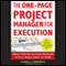 The One-Page Project Manager for Execution: Drive Strategy and Solve Problems with a Single Sheet of Paper (Unabridged) audio book by Clark A. Campbell, Mike Collins