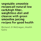 Vegetable Smoothie Recipes: All Natural Low Carb, High Fiber, Weightloss Diet and Cleanse with Green Smoothie Juicing Recipes for Good Health (Unabridged) audio book by Richard .O McGregor, Health Guru
